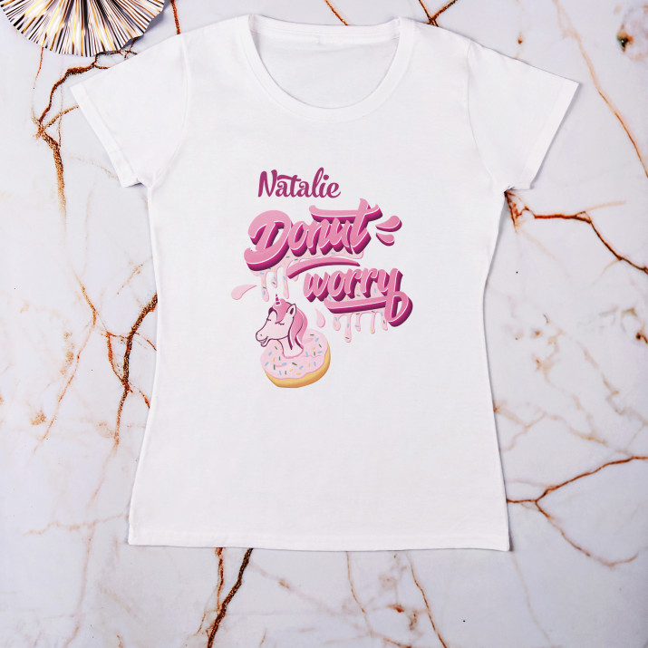 Donut worry - T-Shirt für Damen mit Aufdruck